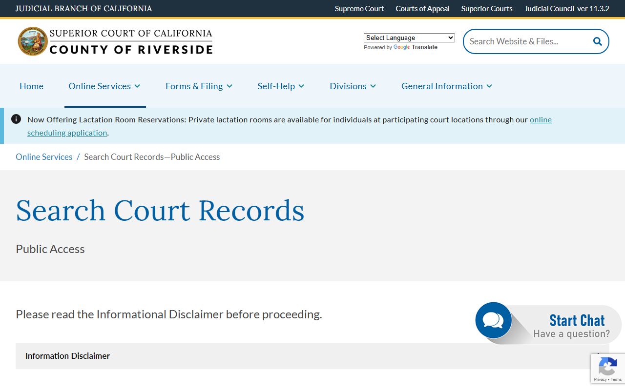 Riverside County Superior Court records information