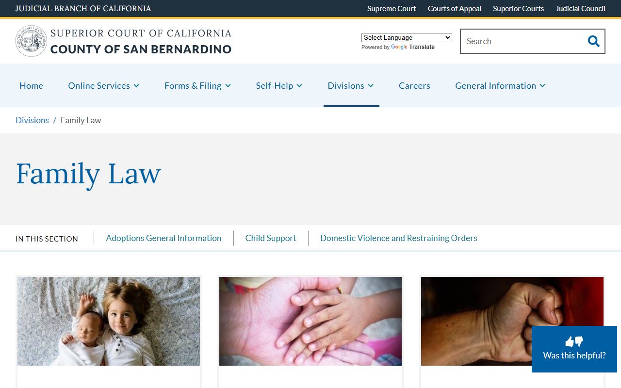 San Bernardino County Superior Court family law division